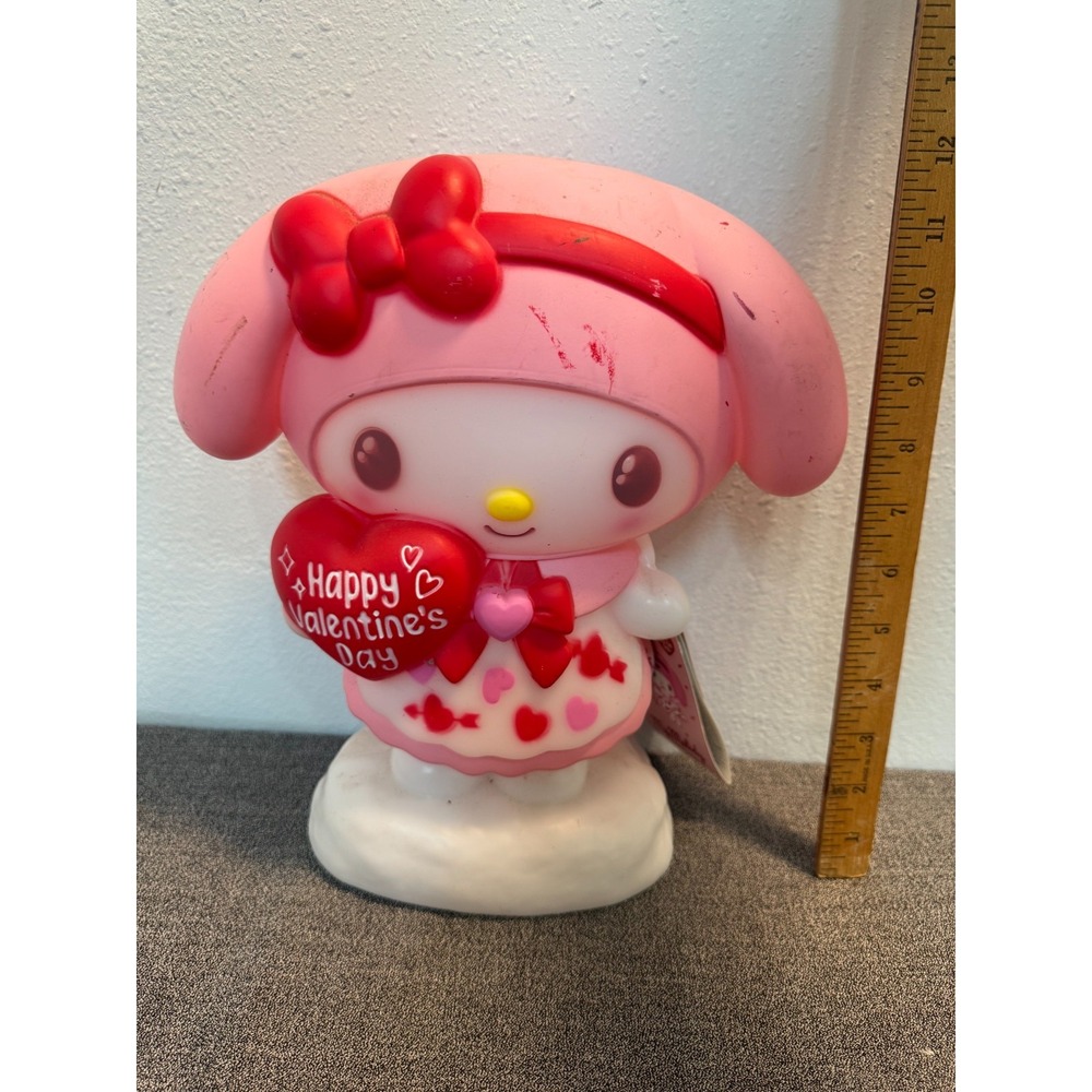 Sanrio My Melody Hello Kitty Valentine's Day Pink Blow Mold Lighted Decor 12"